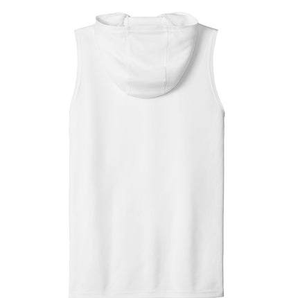 Custom Sport-Tek Competitor Sleeveless Hoodie – White – back view with blank customization area