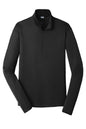 Black Sport-Tek PosiCharge Competitor 1/4-Zip Pullover with flat front, shown from the front view.