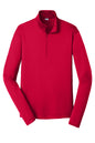 Deep red Sport-Tek PosiCharge Competitor 1/4-Zip pullover by Print-View, shown from the front view