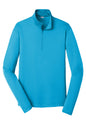 Atomic blue Sport-Tek PosiCharge Competitor 1/4-Zip Pullover front view, lightweight athletic quarter-zip sweatshirt.