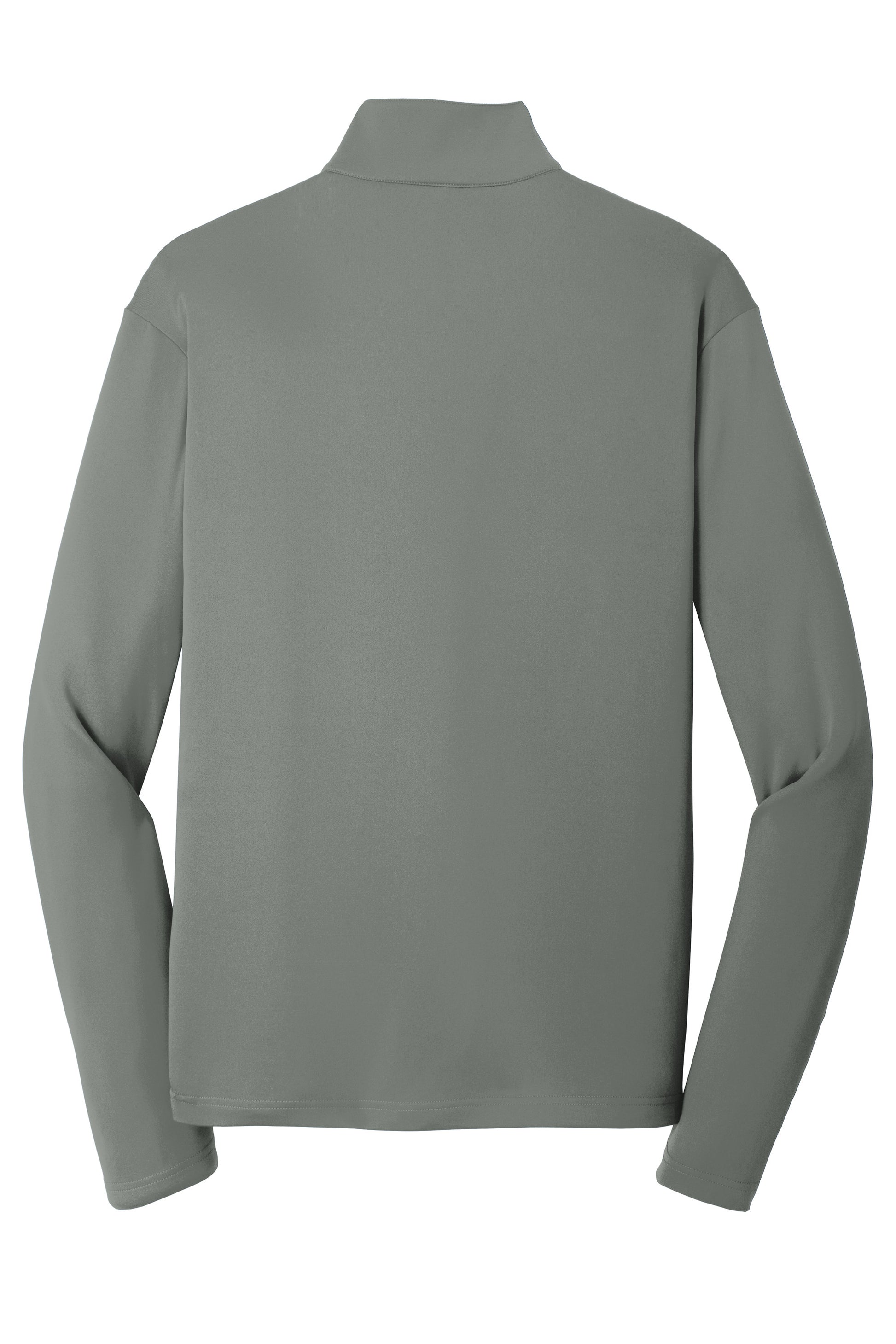 Grey Sport-Tek PosiCharge Competitor 1/4-Zip Pullover by Print-View, shown flat with back view