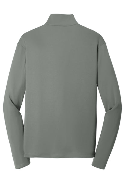 Grey Sport-Tek PosiCharge Competitor 1/4-Zip Pullover by Print-View, shown flat with back view