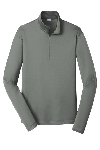 Grey Sport-Tek PosiCharge Competitor 1/4-Zip pullover with flat front, ideal for athletic or casual wear.