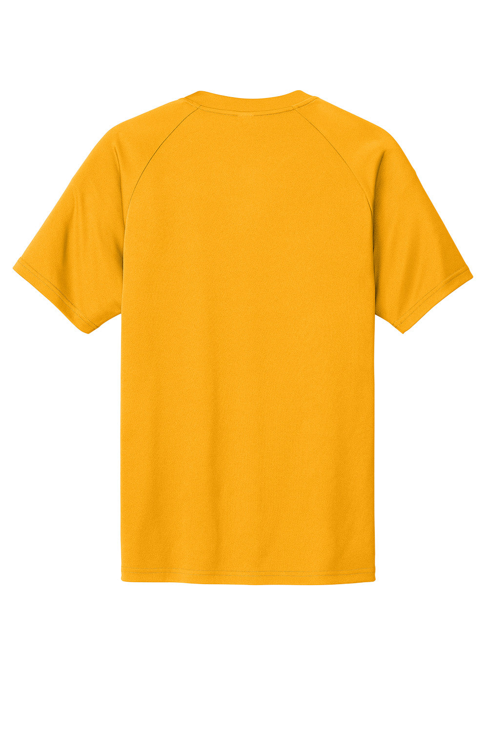 Gold Sport-Tek PosiCharge Competitor 2-Button Henley T-shirt, flat back view, showcasing lightweight performance fabric.