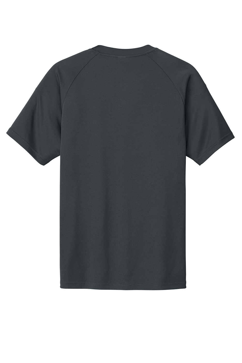 Sport-Tek PosiCharge Competitor 2-Button Henley T-shirt in iron gray with flat back design, branded by Print-View.