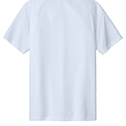  Sport-Tek PosiCharge Competitor Henley back view — White back for printing or embroidery of numbers.