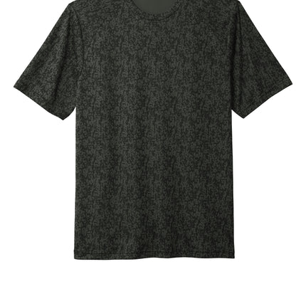 Sport-Tek Digi Camo Tee front view - Black - moisture-wicking performance - Print-View