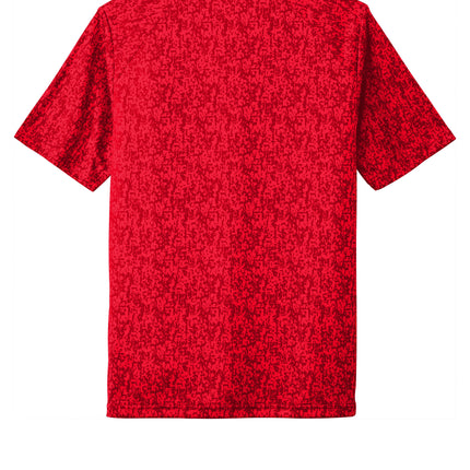Sport-Tek Digi Camo Tee back view - True Red - shows all-over sublimated camo - Print-View