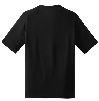 Black Sport-Tek Ultimate Performance T-shirt ST700 with flat back design, ideal for active wear and sports activities.