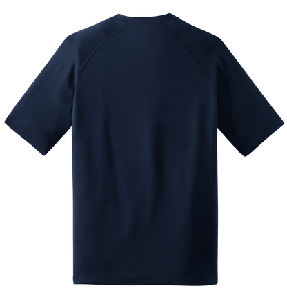 Sport-Tek Ultimate Performance T-shirt in true navy, showing a flat back view designed for athletic performance.