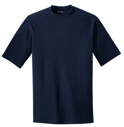 Sport-Tek Ultimate Performance T-shirt in true navy, flat front view, showcasing its sleek design and comfortable fit.