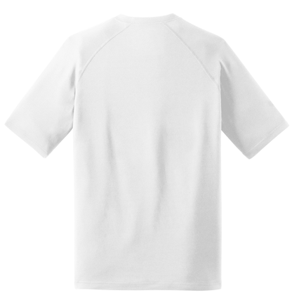 White Sport-Tek Ultimate Performance T-shirt ST700, lightweight and breathable performance tee shown flat from the back.