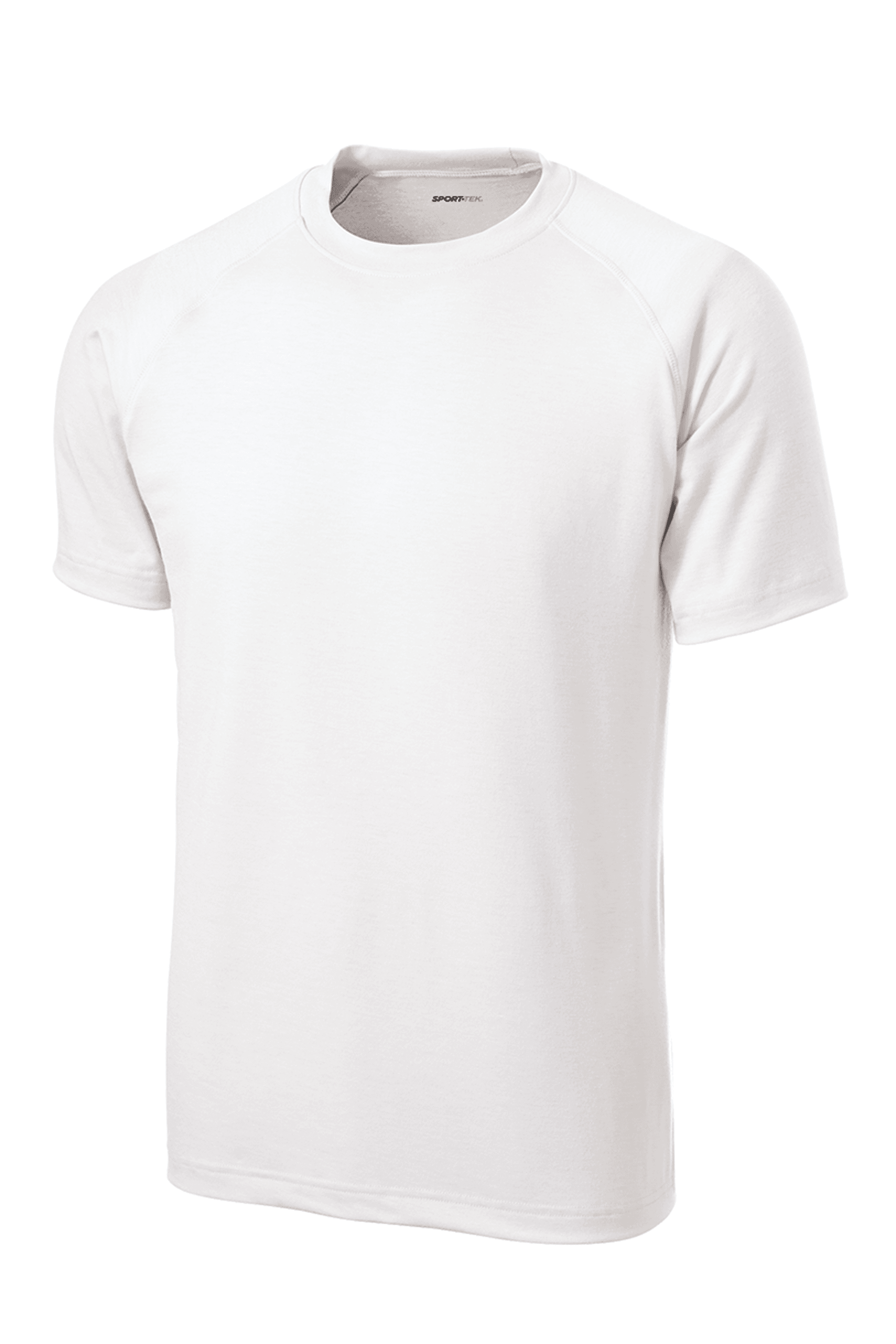 White Sport-Tek Ultimate Performance T-shirt ST700, lightweight athletic shirt with moisture-wicking fabric and athletic fit.