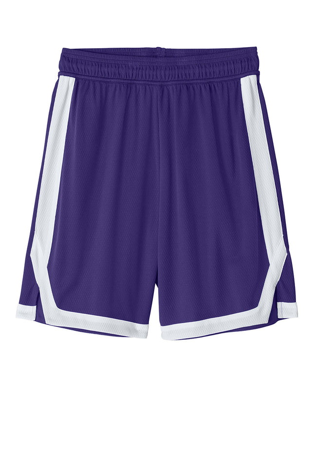 Sport-Tek Rival Basketball Short in purple – Front View