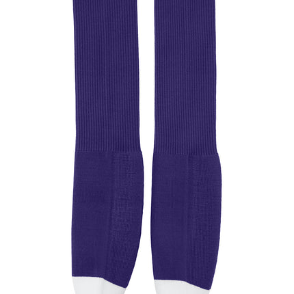 Purple Sport-Tek® All Sport OTC socks laid flat, showcasing their comfortable fit and athletic design.