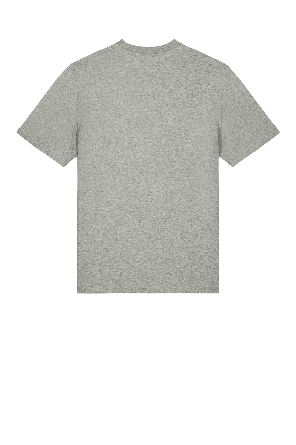 Heather grey Stanley/Stella unisex Creator 2.0 tee for teens, shown flat with back side, made from soft, breathable fabric.