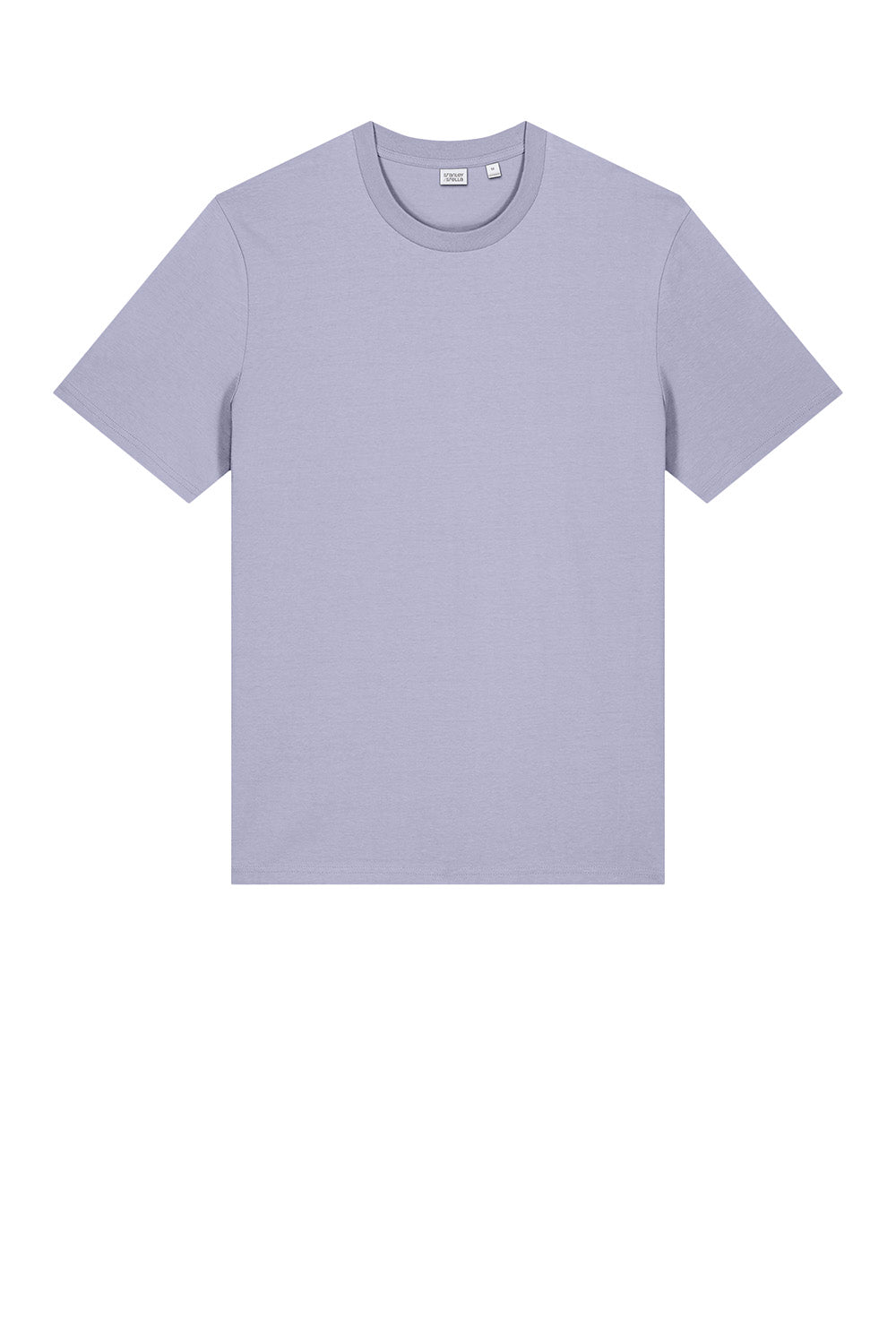 Lavender unisex Stanley/Stella Creator 2.0 tee for teens, showing the flat front view of the Print-View branded polo shirt.