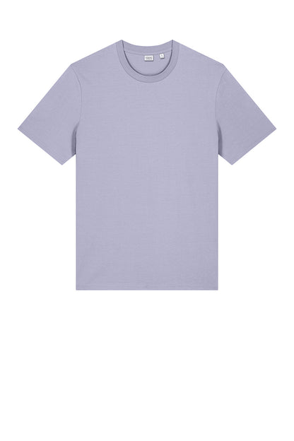 Lavender unisex Stanley/Stella Creator 2.0 tee for teens, showing the flat front view of the Print-View branded polo shirt.