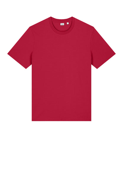 Red Stanley/Stella Unisex Creator 2.0 Tee for teens, flat front view showing classic polo design and comfortable fit.