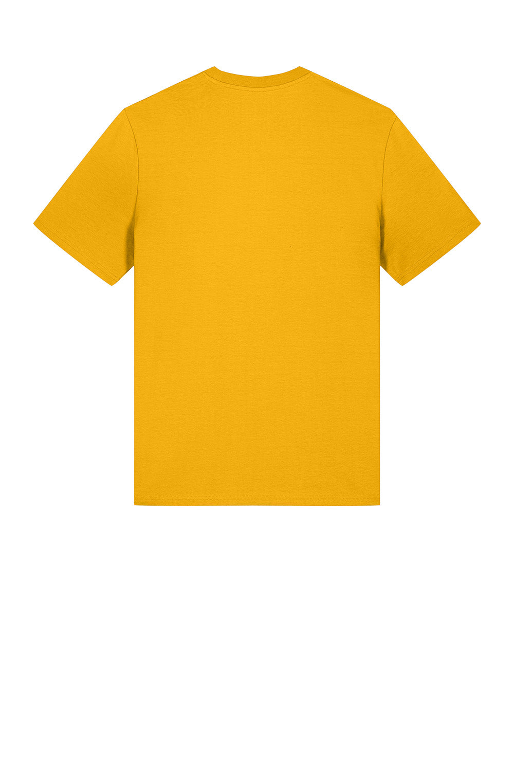 Spectra Yellow unisex Stanley/Stella Creator 2.0 tee for teens, showing the flat back of the stylish polo shirt.