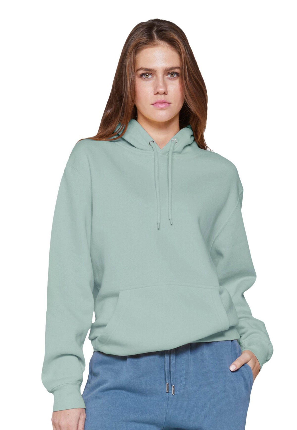 Seafoam green Lane 7 unisex premium hoodie with a plain or customizable print view, showcasing soft fabric and casual fit.