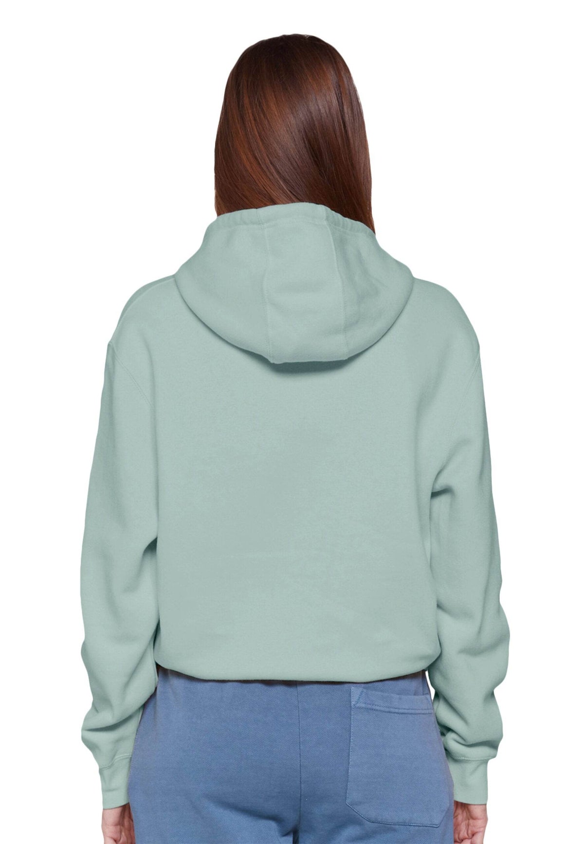 Seafoam green Lane 7 unisex plain premium hoodie with a front print view, showcasing the soft fabric and relaxed fit.