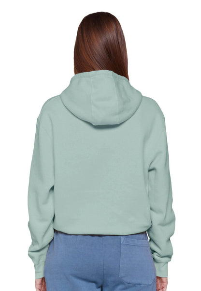 Seafoam green Lane 7 unisex plain premium hoodie with a front print view, showcasing the soft fabric and relaxed fit.