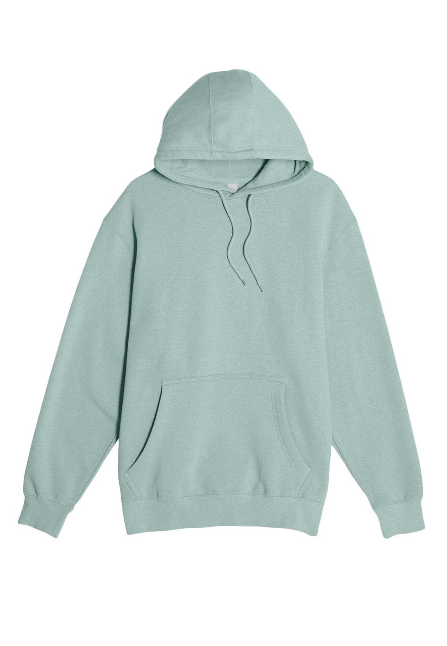 Seafoam green Lane 7 unisex plain premium pullover hoodie with front print view, showing soft fabric and relaxed fit.