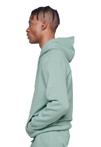 Seafoam green Lane 7 unisex premium hoodie with a plain design, shown with customizable print view, made from soft, comfortable fabric.