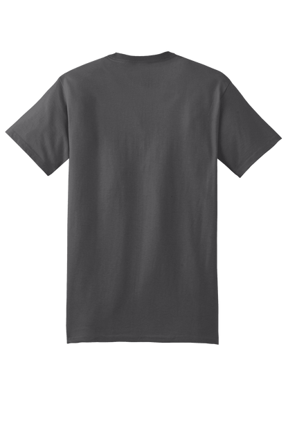Hanes® Beefy-T® 5180 heavyweight 100% cotton short sleeve T-shirt in Smoke Grey, customizable with print on the back.