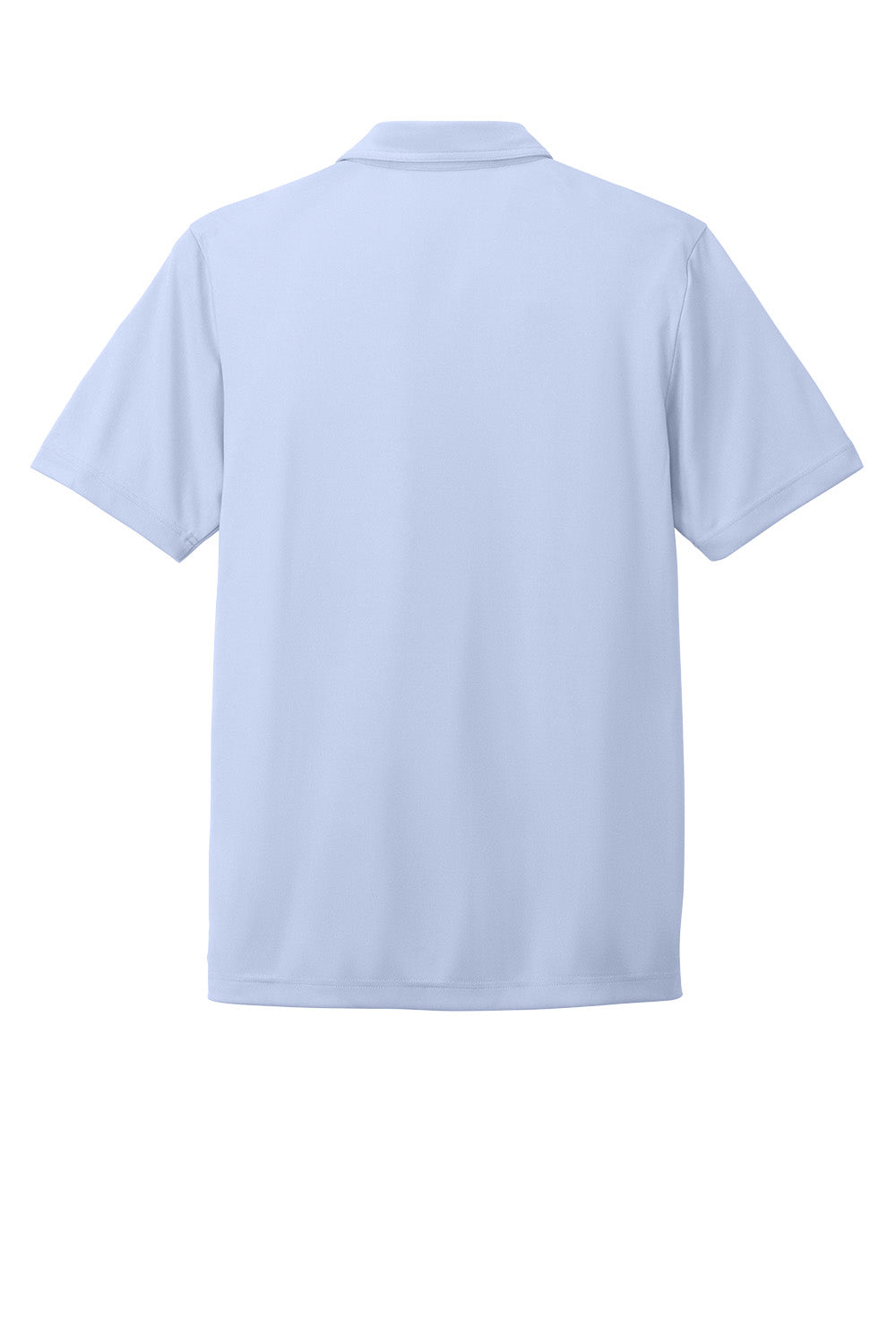 TravisMathew Coto Chest Stripe Polo in Kentucky Blue Heather, front view showing chest stripe and classic fit.