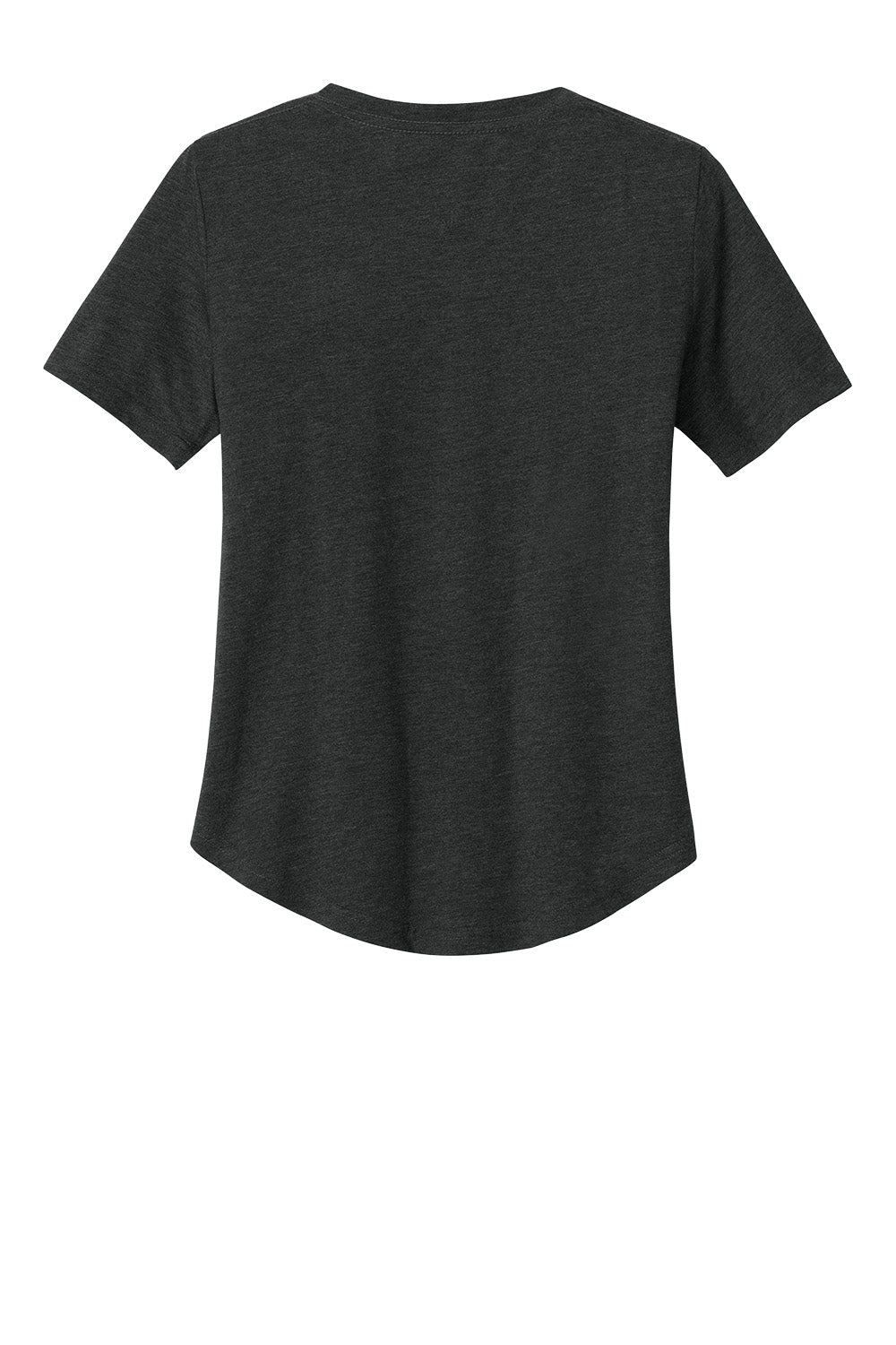 Print-View tentree® Women’s TreeBlend V-Neck T-Shirt in Meteorite Black Heather, showing the flat back design and soft fabric.