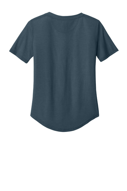 tentree® Women’s TreeBlend V-Neck T-Shirt in Moonlit Ocean Heather, flat back view showing soft fabric and V-neck design