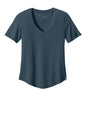 Print-View women's TreeBlend V-neck T-shirt featuring moonlit ocean heather fabric, front view showing soft, comfortable fit.