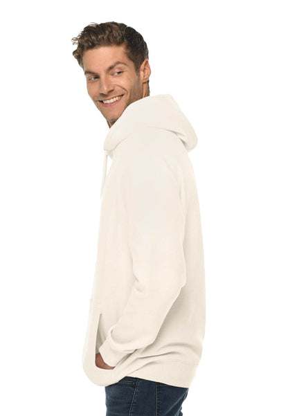 Tan Lane 7 unisex plain premium hoodie with front print view, showcasing a comfortable, stylish pullover hoodie design.