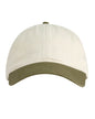 Tan military green Print View baseball cap with structured design, front view showcasing the printed logo on a casual baseball hat.