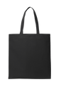 Black cotton tote bag by Print View featuring a stylish printed design, lightweight reusable cloth bag for daily use.