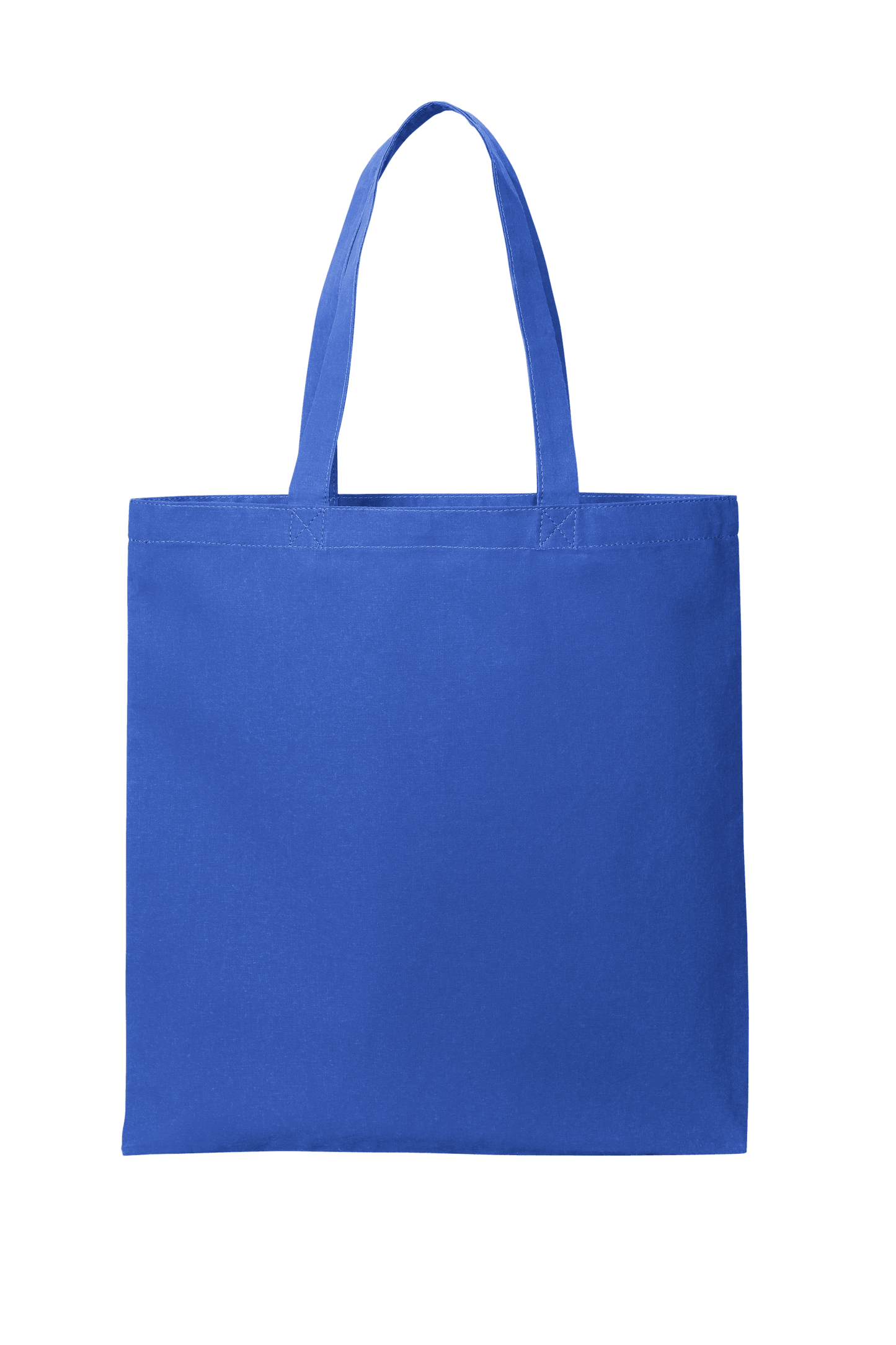 Blue cotton tote bag by Print View featuring printed design, lightweight reusable cloth bag for shopping or everyday use
