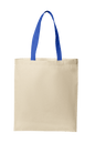 Lightweight cotton tote bag from Print View with natural blue print, reusable cloth design, ideal for shopping or everyday use.