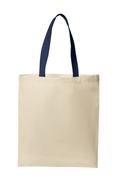 Natural navy cotton tote bag from Print View with printed design, lightweight reusable cloth bag for daily use.