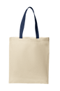 Natural navy cotton tote bag from Print View with printed design, lightweight reusable cloth bag for daily use.