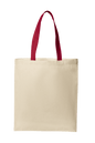 Natural red-print cotton tote bag by Print View, lightweight reusable cloth bag with customizable options and simple design.