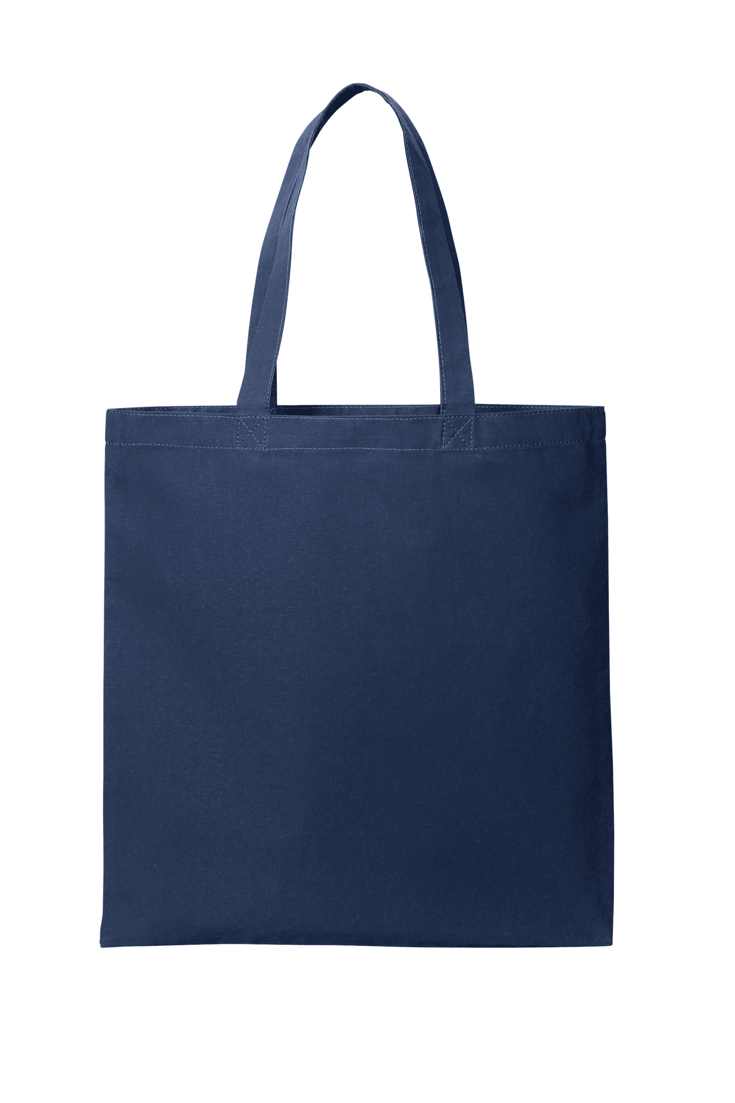 Navy blue Print View cotton tote bag, lightweight reusable cloth bag with printed design, ideal for shopping or daily use