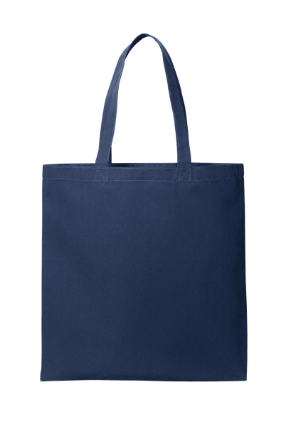 Navy blue Print View cotton tote bag, lightweight reusable cloth bag with printed design, ideal for shopping or daily use