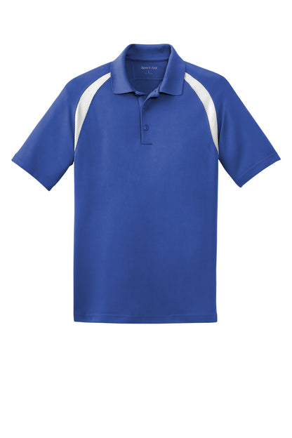 Men's Custom Dry Zone Colorblock Raglan Polo in true royal blue, featuring contrasting color blocks and a classic polo design.