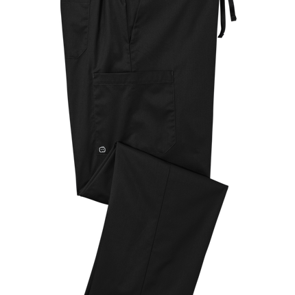 Unisex Medical Work Flex Cargo Pant- Nursing Pant Black Folded