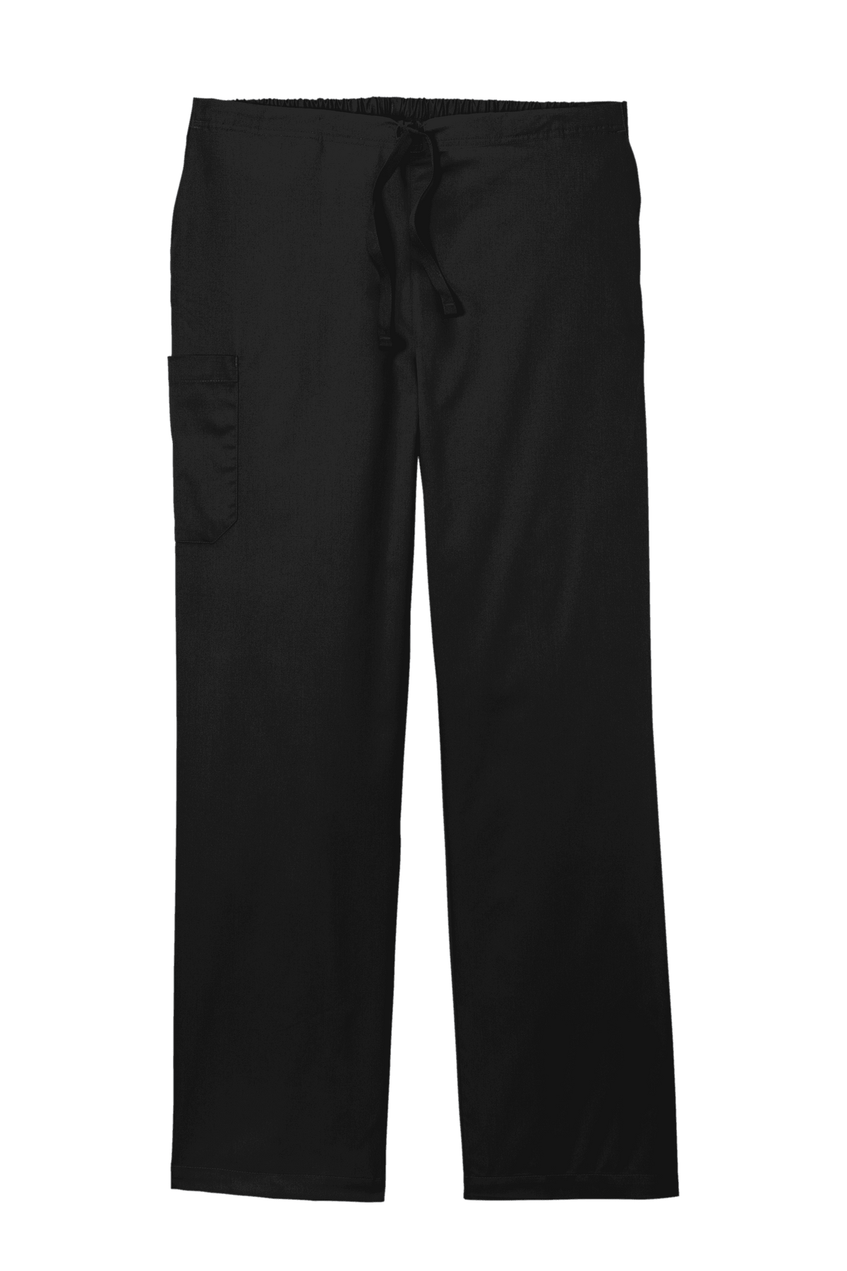 Unisex black medical workwear scrub cargo pant with flexible fabric and functional pockets, designed for healthcare professionals.