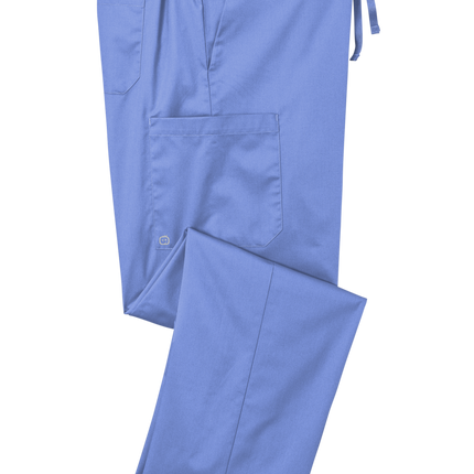Unisex Medical Work Flex Cargo Pant- Nursing Pant Light Blue Folded