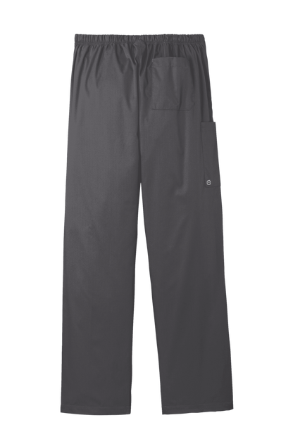 Wink unisex short work flex cargo scrub pants in pewter grey, featuring multiple pockets and a comfortable fit for medical professionals.