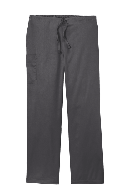 Wink unisex short work flex cargo scrub pants in pewter grey, featuring functional pockets and comfortable fit for medical professionals.